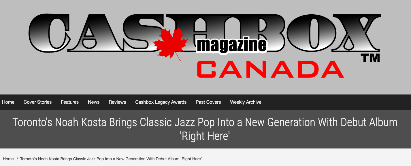 Toronto's Noah Kosta Brings Classic Jazz Pop